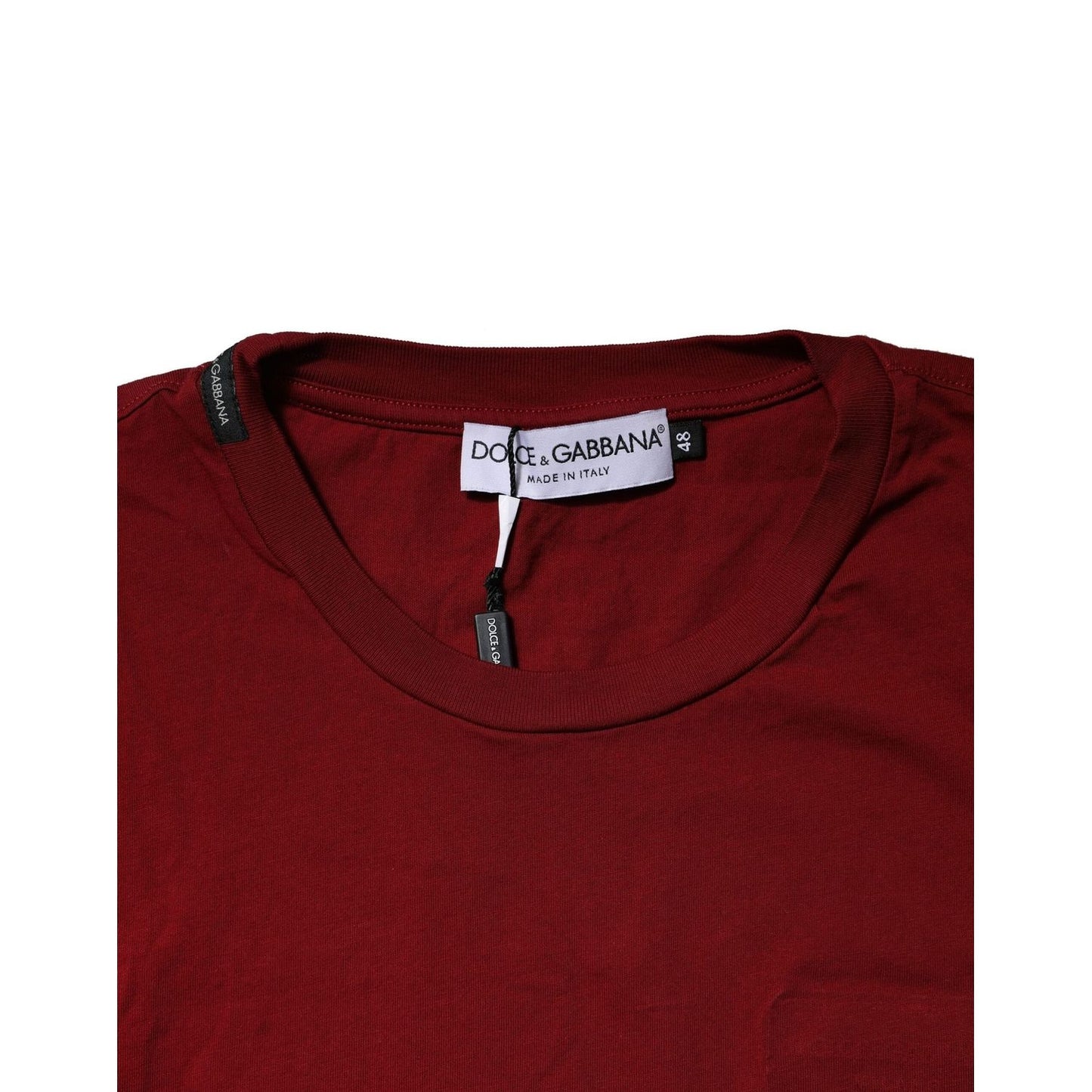 Dolce & Gabbana Dark Red Men Crew Neck Short Sleeve T-shirt