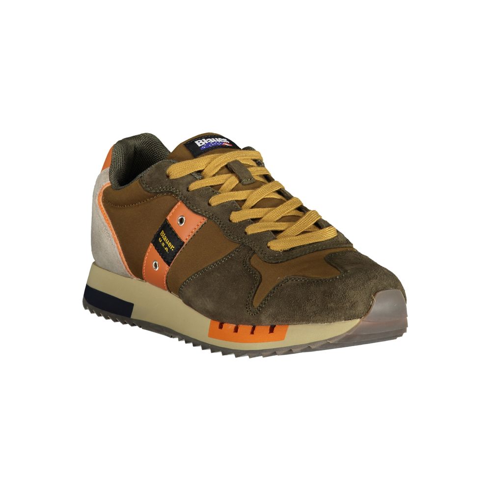 Blauer Brown Polyester Sneaker with laces, contrasting details, print, logo