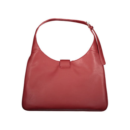Mario Valentino Red Polyethylene Women Handbag with adjustable handle and secure zip closure.