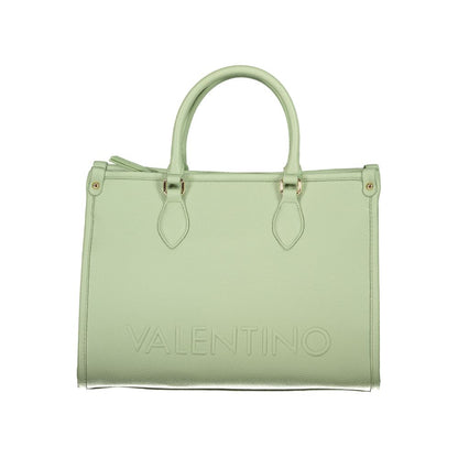 Mario Valentino Green Polyethylene Handbag with handles, adjustable strap, internal pocket, zip closure, and logo.