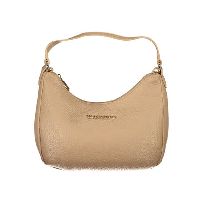 Mario Valentino Beige Polyethylene Handbag with logo, adjustable strap, internal pockets, and zip closure.