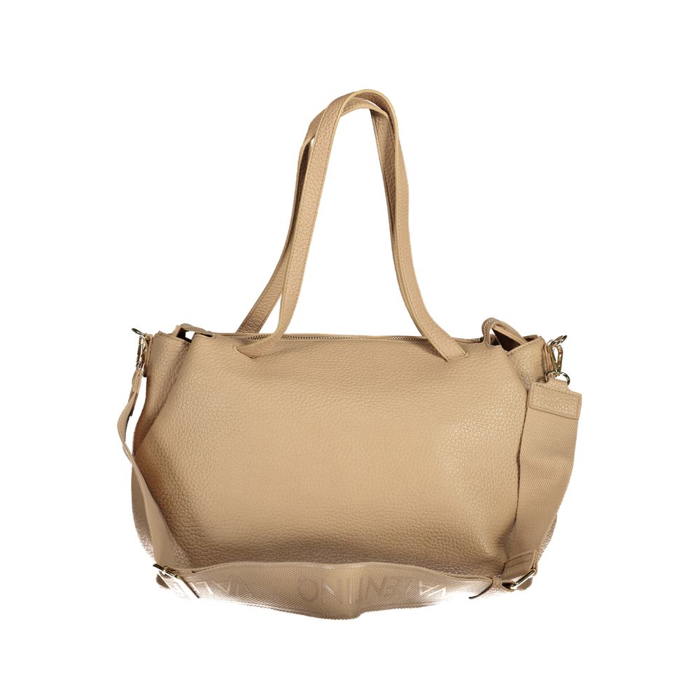 Mario Valentino Beige Polyethylene Women Handbag with shoulder handles and adjustable strap