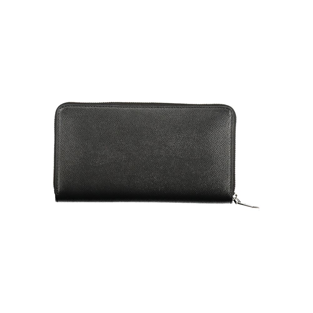 Calvin Klein Black Polyethylene Women Wallet, eco-friendly, sleek design with compartments, ideal for modern fashion trends.