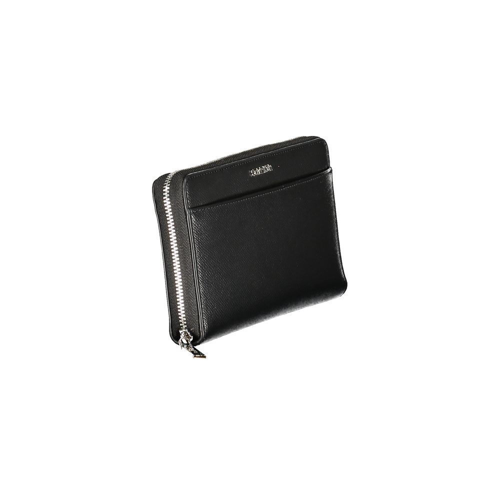 Calvin Klein Black Polyethylene Women Wallet, eco-conscious design with secure compartments for modern accessories.