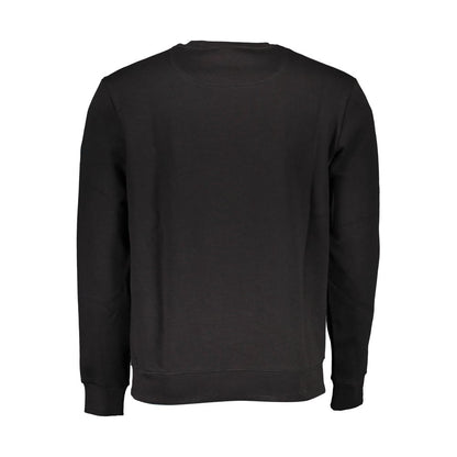 North Sails "Black Cotton Men Sweater" back view showcasing crew neck and long sleeves.