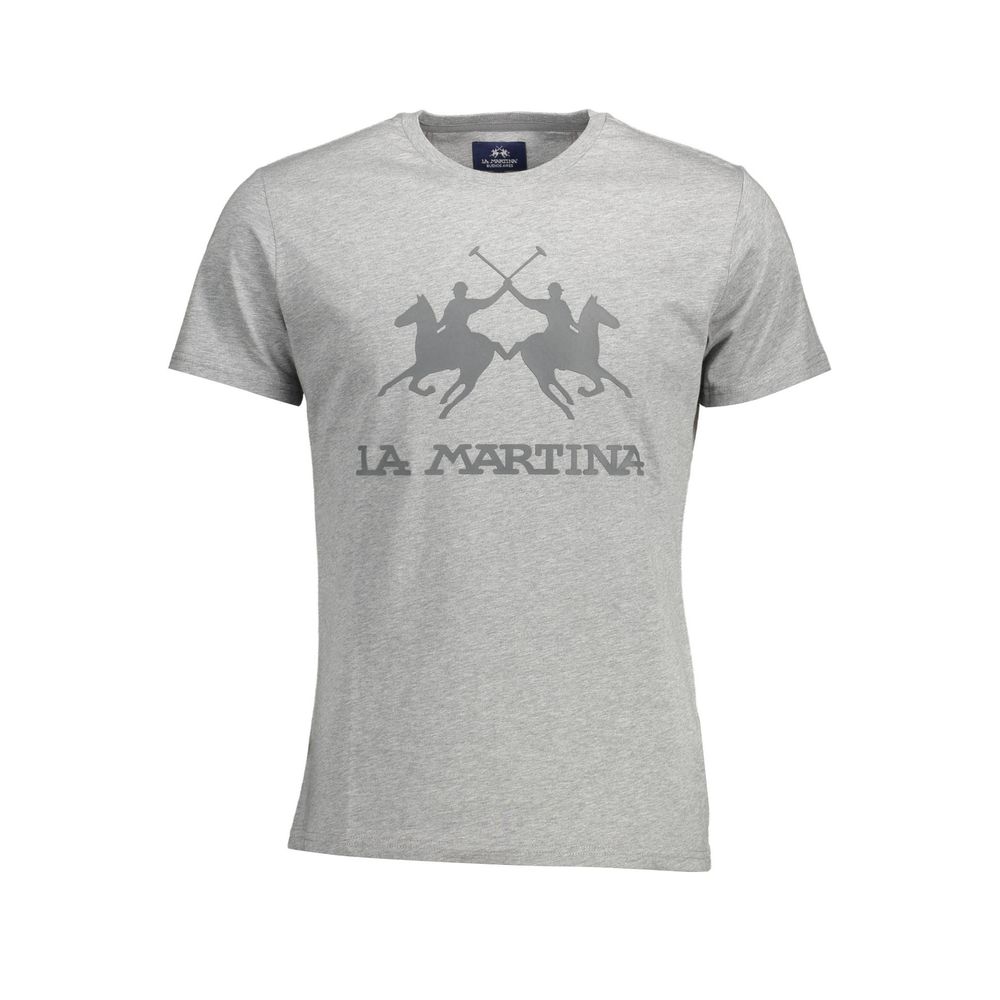La Martina Gray Cotton T-Shirt