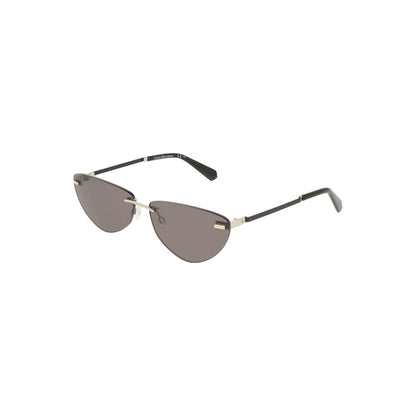Calvin Klein Black Metal Women Sunglass with sleek metal frame and smoke lenses.