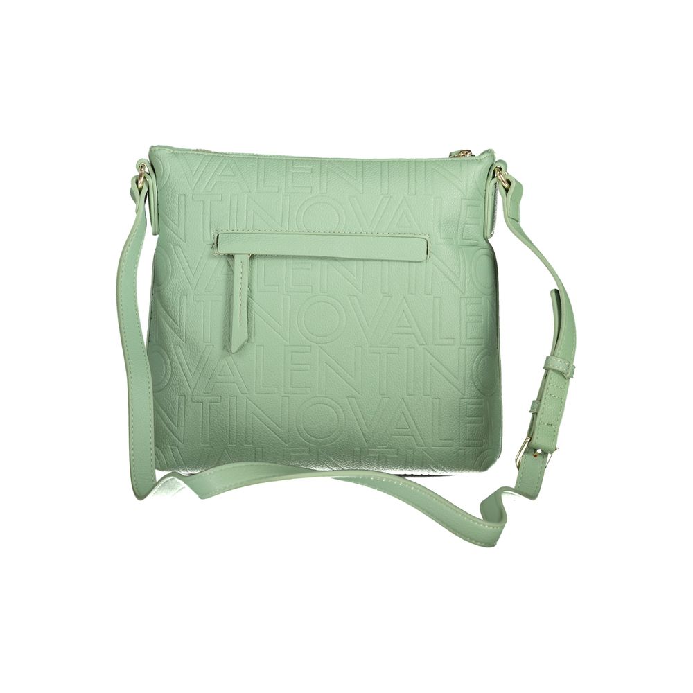 Mario Valentino Green Polyethylene Women Handbag with adjustable strap and zip closure, featuring iconic branding and elegant design.