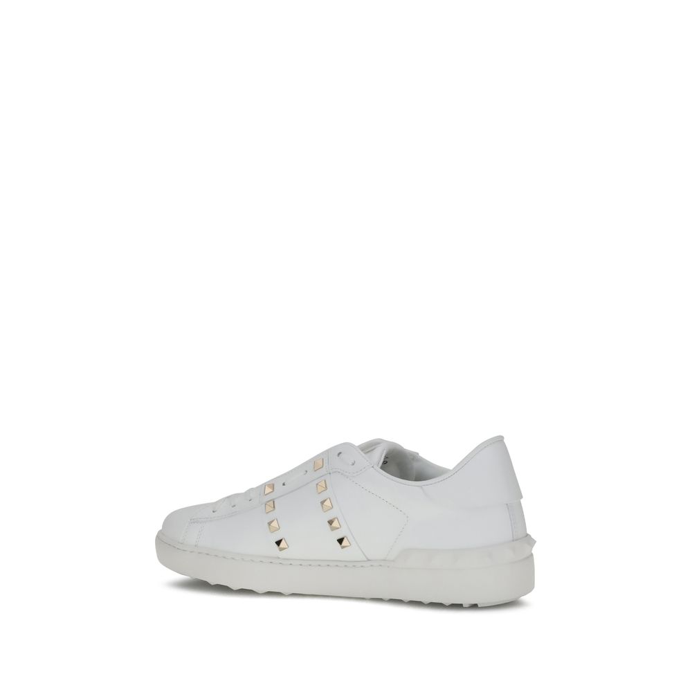 Valentino Garavani White Calf Leather Bos Taurus Low Top Sneakers