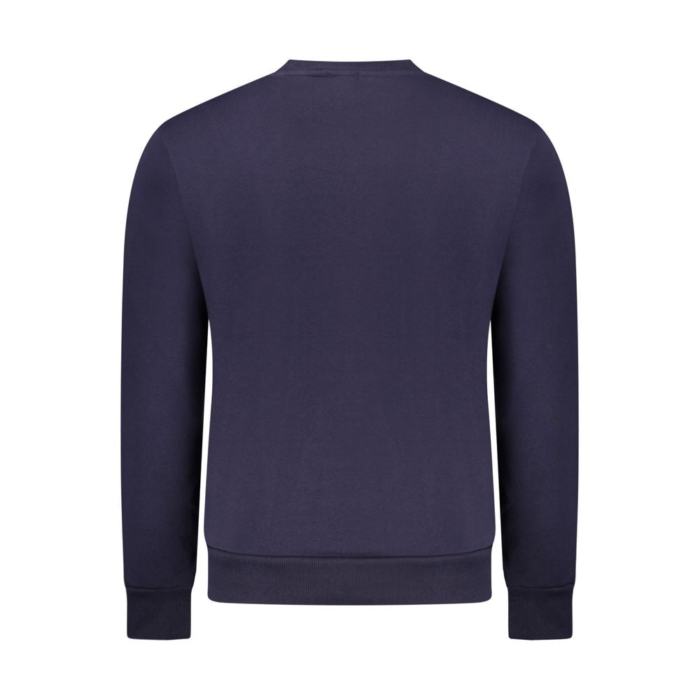 Rifle Blue Cotton Men Sweater showcasing back view in rich blue with crew-neck design.