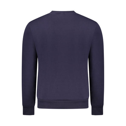 Rifle Blue Cotton Men Sweater showcasing back view in rich blue with crew-neck design.