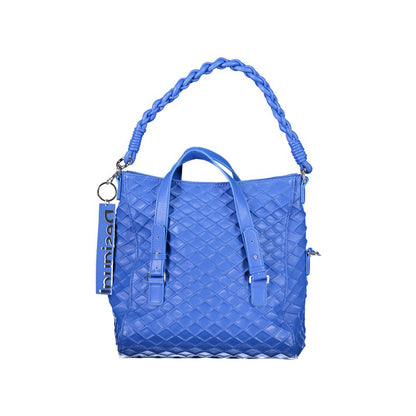 Desigual Blue Polyethylene Women Handbag with adjustable straps and contrasting details, vibrant and versatile accessory.