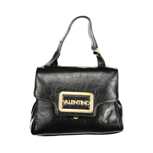 Mario Valentino Black Polyethylene Women Handbag with adjustable handle and detachable shoulder strap.