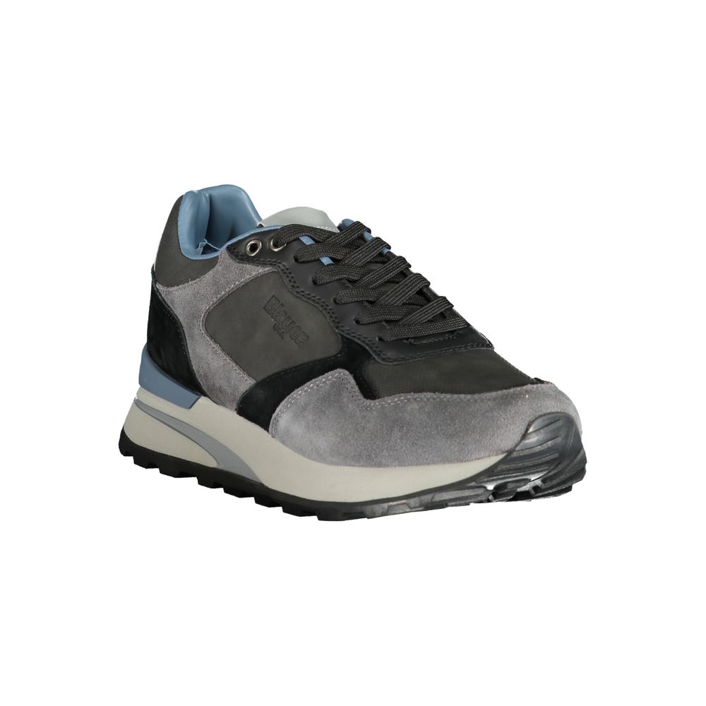 Blauer Gray Polyethylene Men Sneaker with laces and contrasting details for ultimate comfort and style.