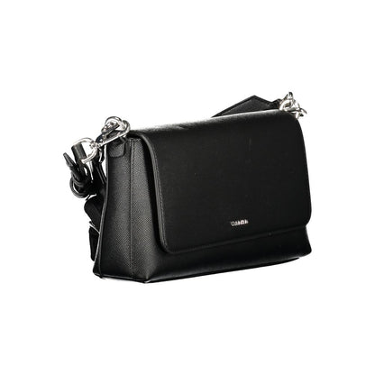 Calvin Klein Black Polyethylene Women Handbag with shoulder and adjustable strap for versatile use.