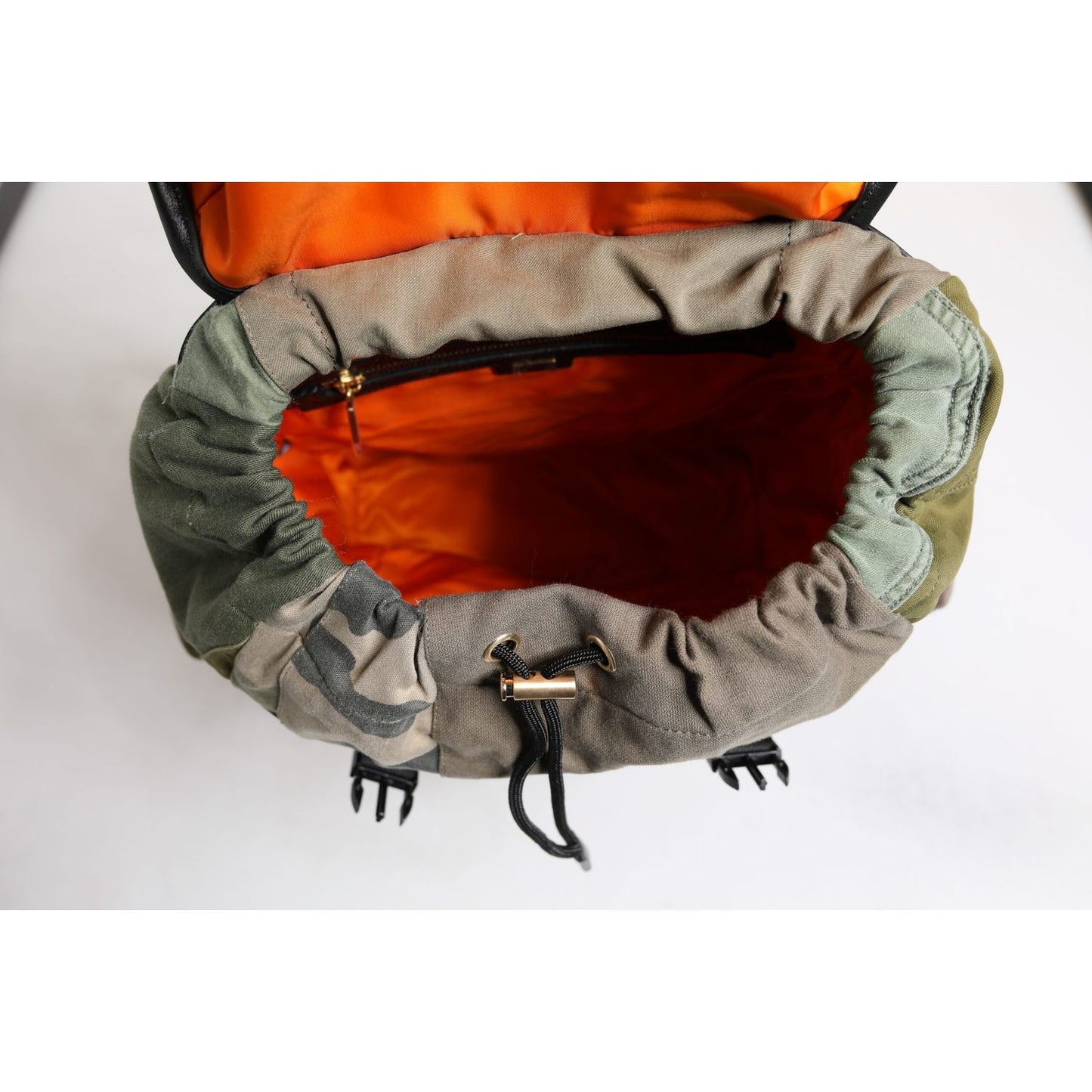 Dolce & Gabbana Green Patchwork Travel Backpack Military Bag