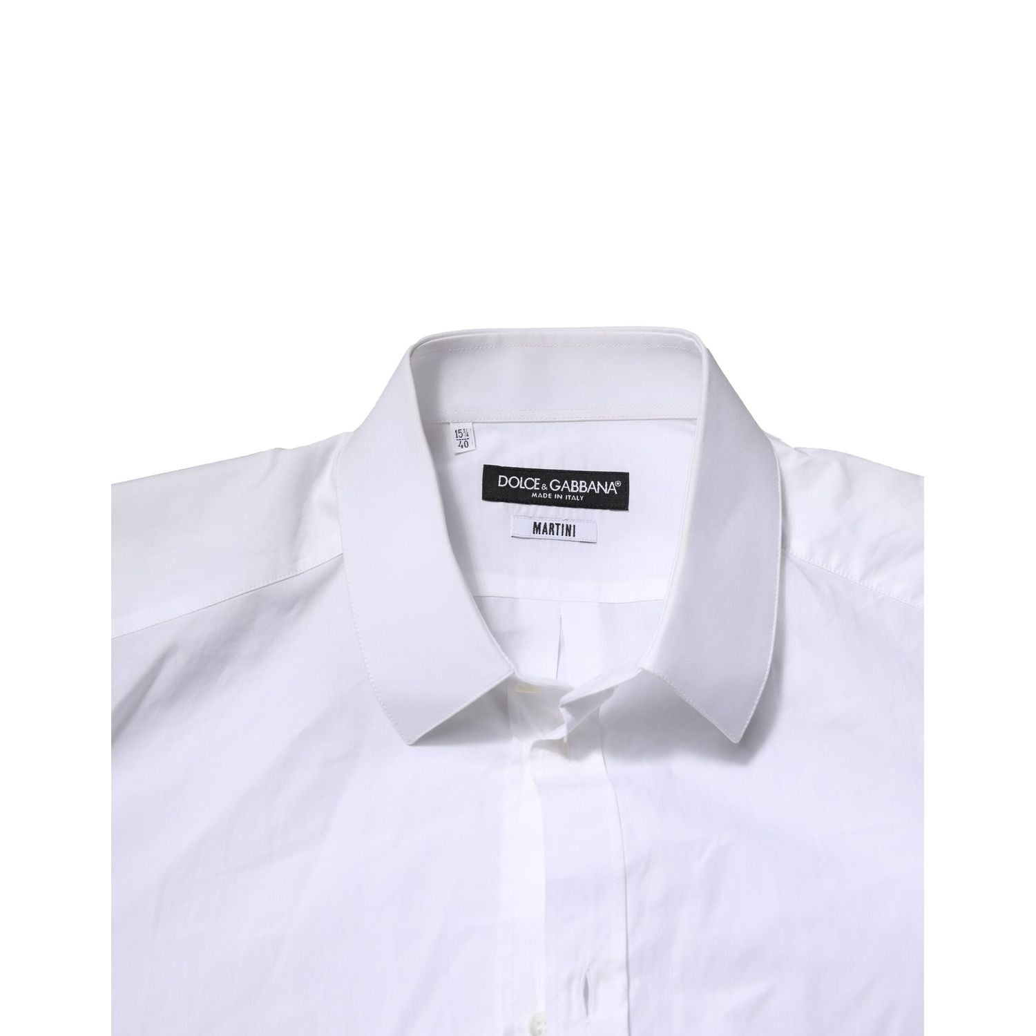 Dolce & Gabbana White Cotton MARTINI Long Sleeve Formal Shirt