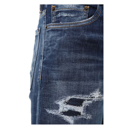 Dsquared² Blue Cotton Men Slim Jean