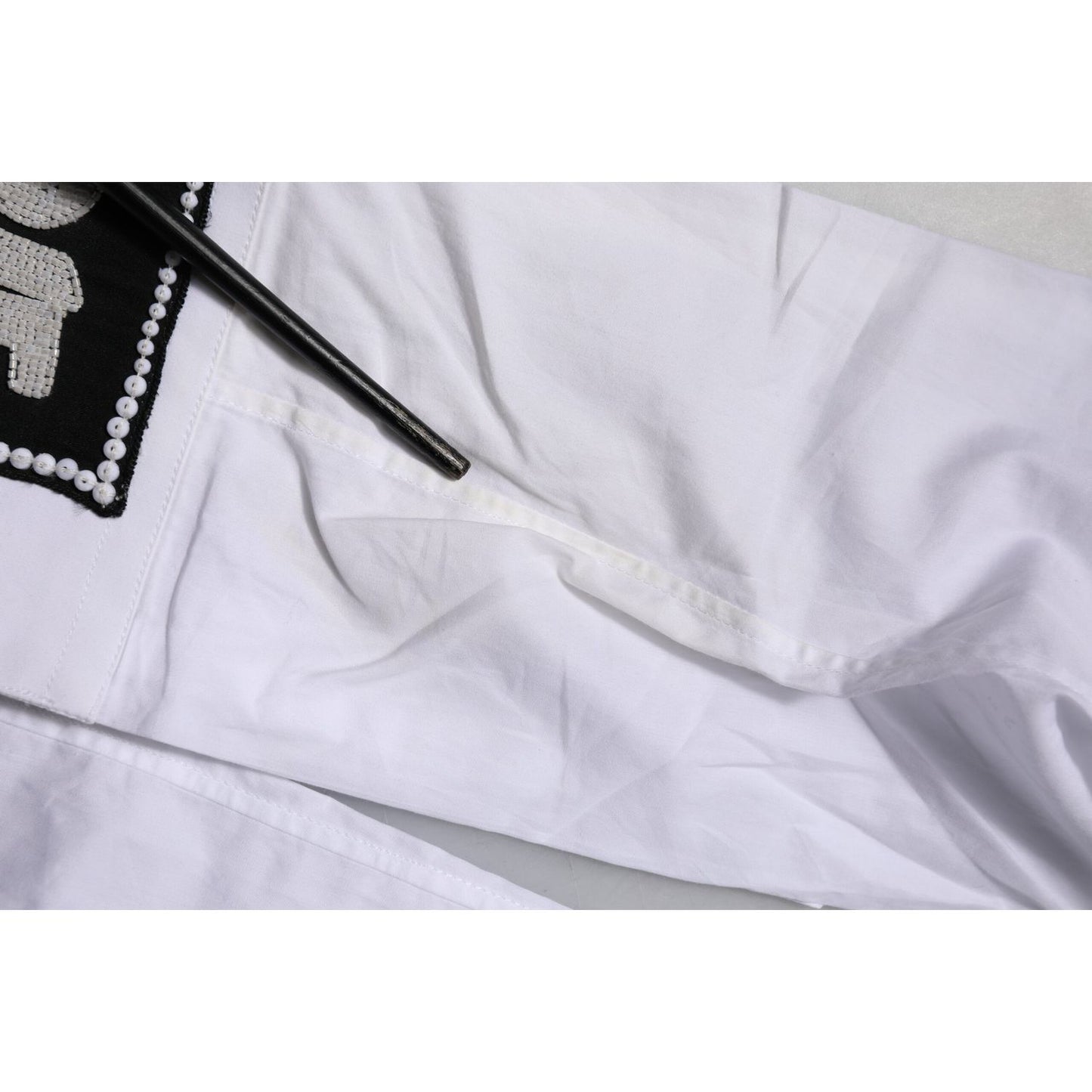 Dolce & Gabbana White Cotton GOLD Long Sleeves Formal Shirt