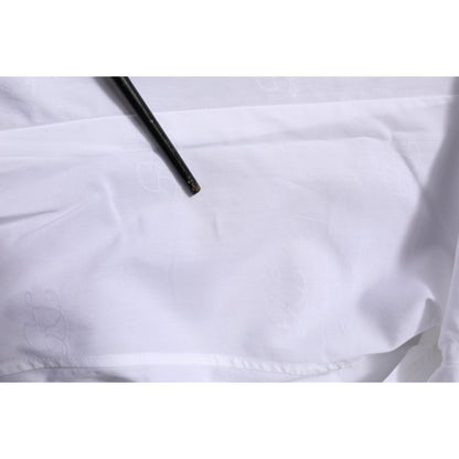 Dolce & Gabbana White Cotton GOLD Long Sleeves Formal Shirt