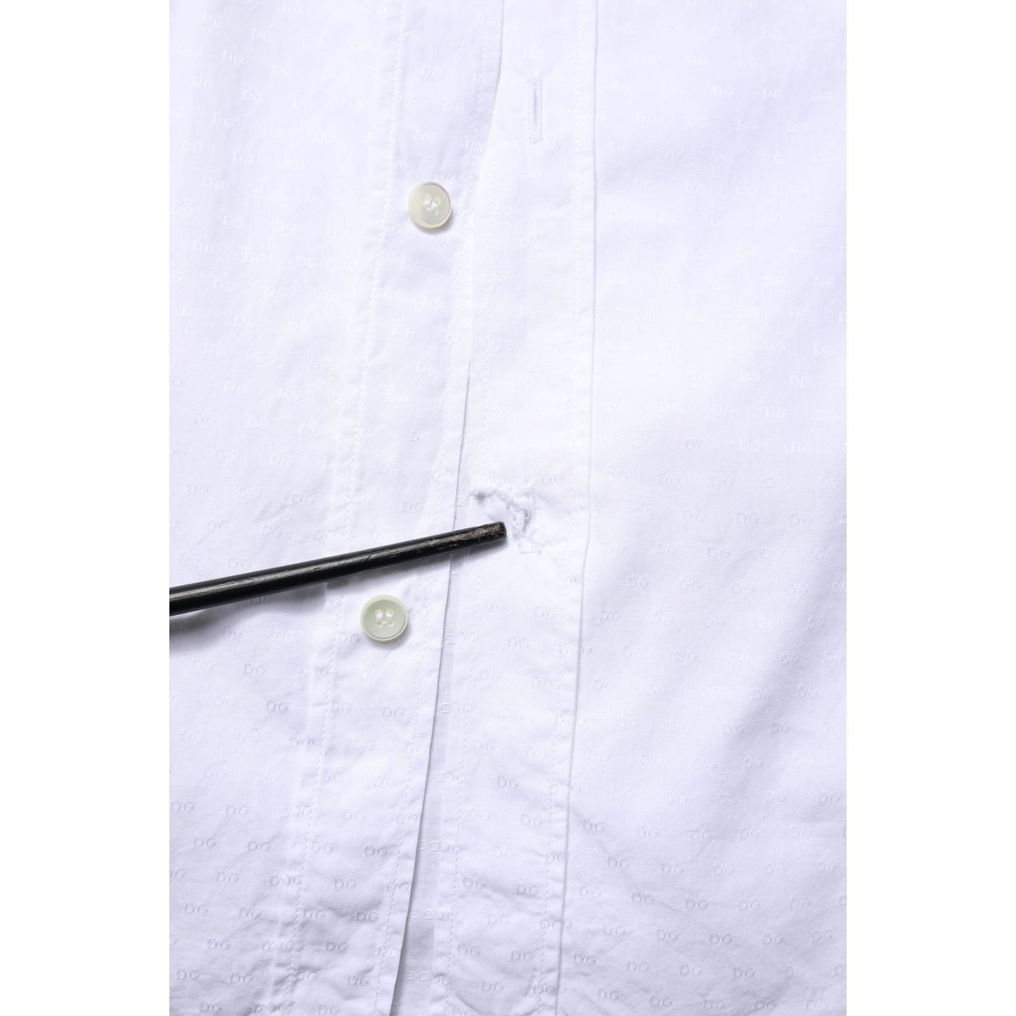 Dolce & Gabbana White GOLD Long Sleeve Dress Men Formal Shirt