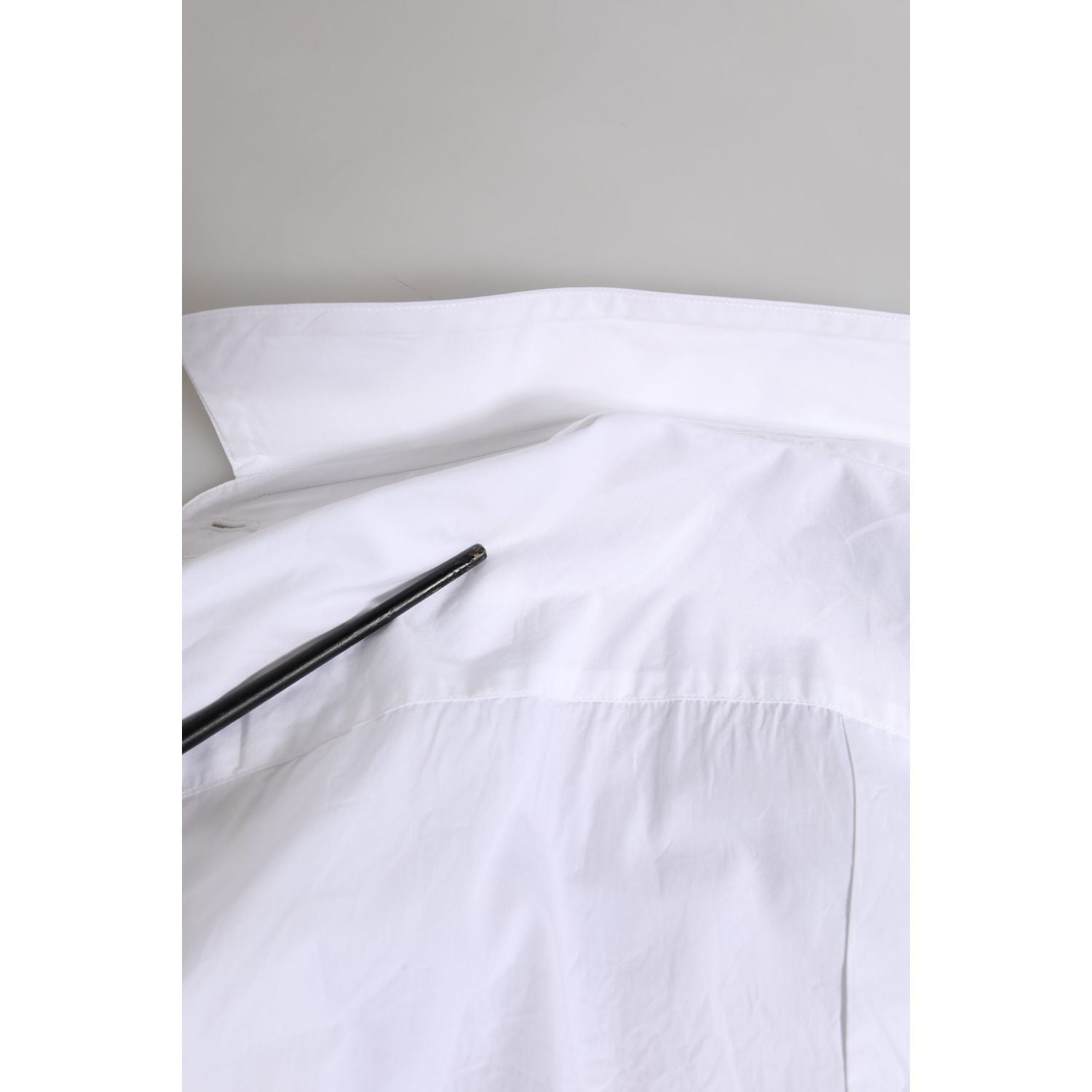 Dolce & Gabbana White GOLD Cotton Poplin Dress Formal Shirt