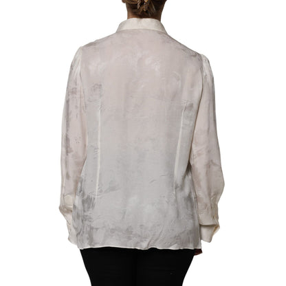 Dolce & Gabbana White Button Down Long Sleeves Blouse Top