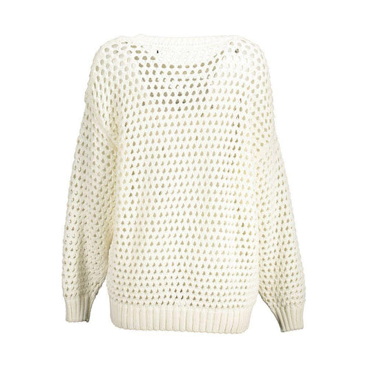 Gant White Cotton Women Sweater GA-14738-L