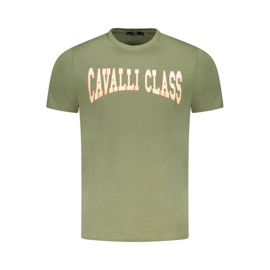 Cavalli Class Green Cotton T-Shirt