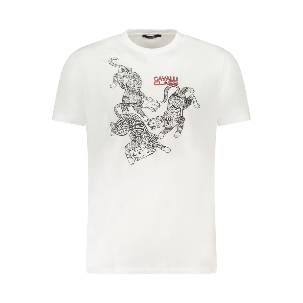 Cavalli Class White Cotton T-Shirt