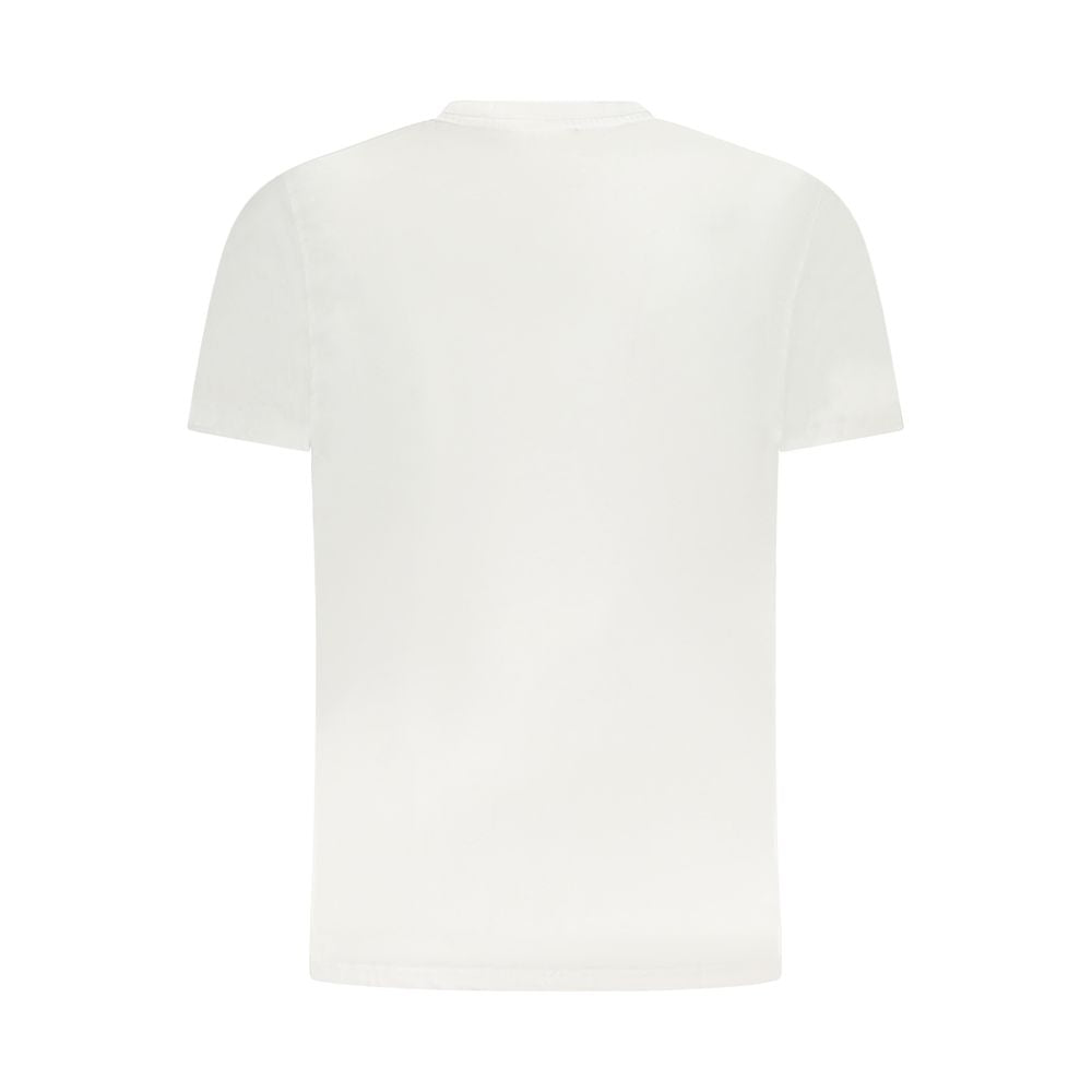 Cavalli Class White Cotton Men T-Shirt back view showcasing crisp design and iconic style.