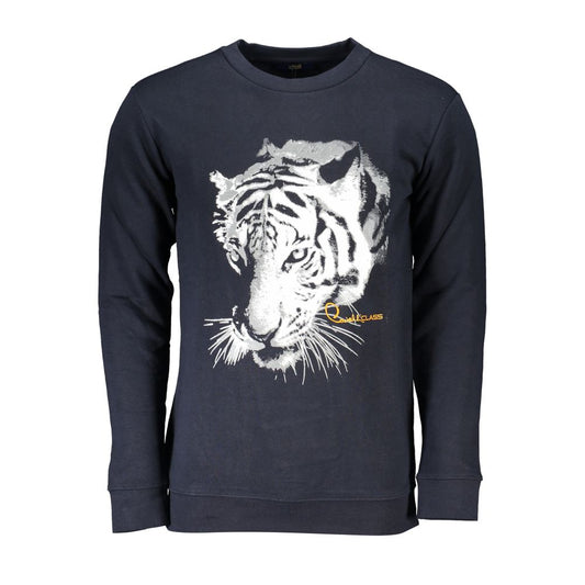 Cavalli Class Blue Cotton Men Sweater