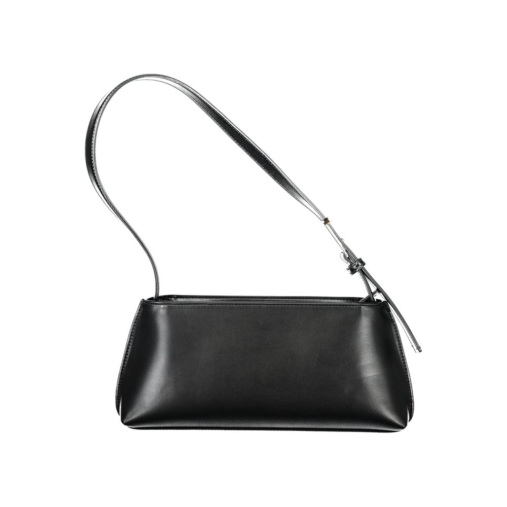 Calvin Klein Black Polyester Women Handbag with adjustable shoulder strap and secure zip closure