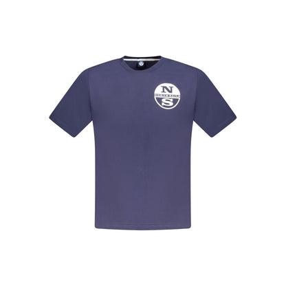 North Sails Blue Cotton Men T-Shirt with iconic logo and vibrant color
