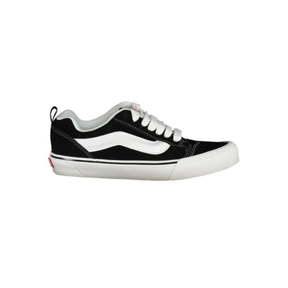 Side view of Vans Black Polyester Men Sneaker with iconic Old Skool design and contrasting details.