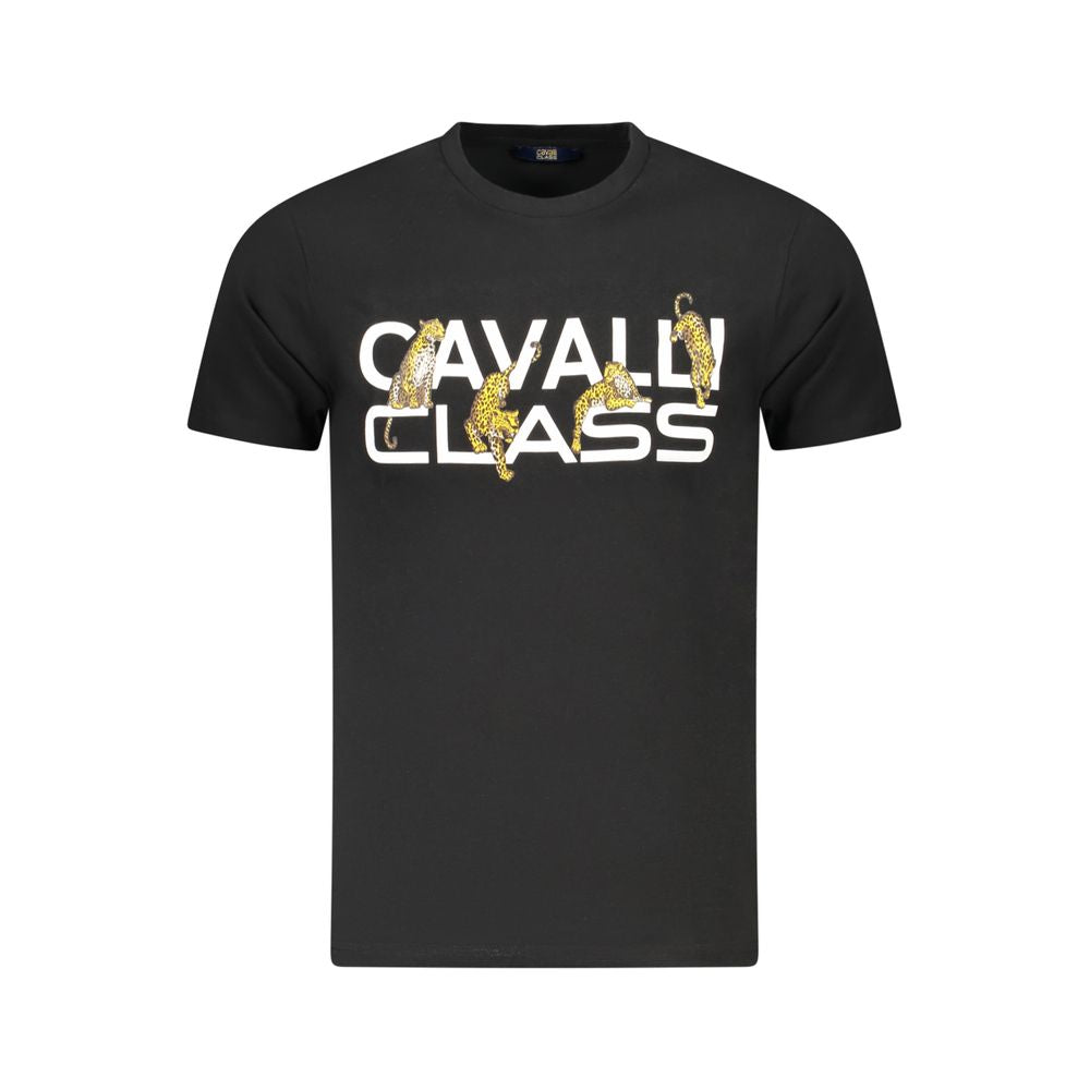 Cavalli Class Black Cotton T-Shirt