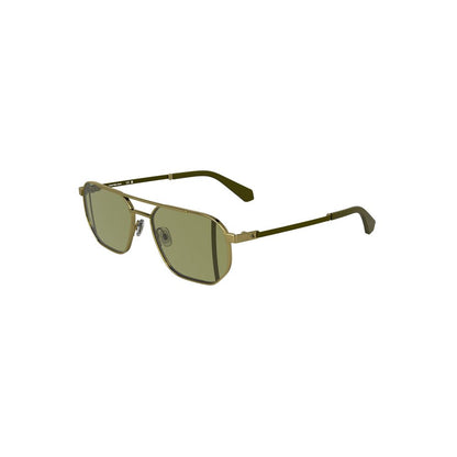 Calvin Klein Gold Metal Men Sunglass with sleek frame and green lenses, showcasing luxury and style.
