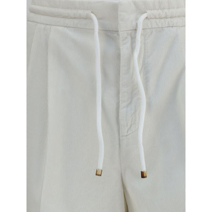 Brunello Cucinelli White Cotton Casual Pants