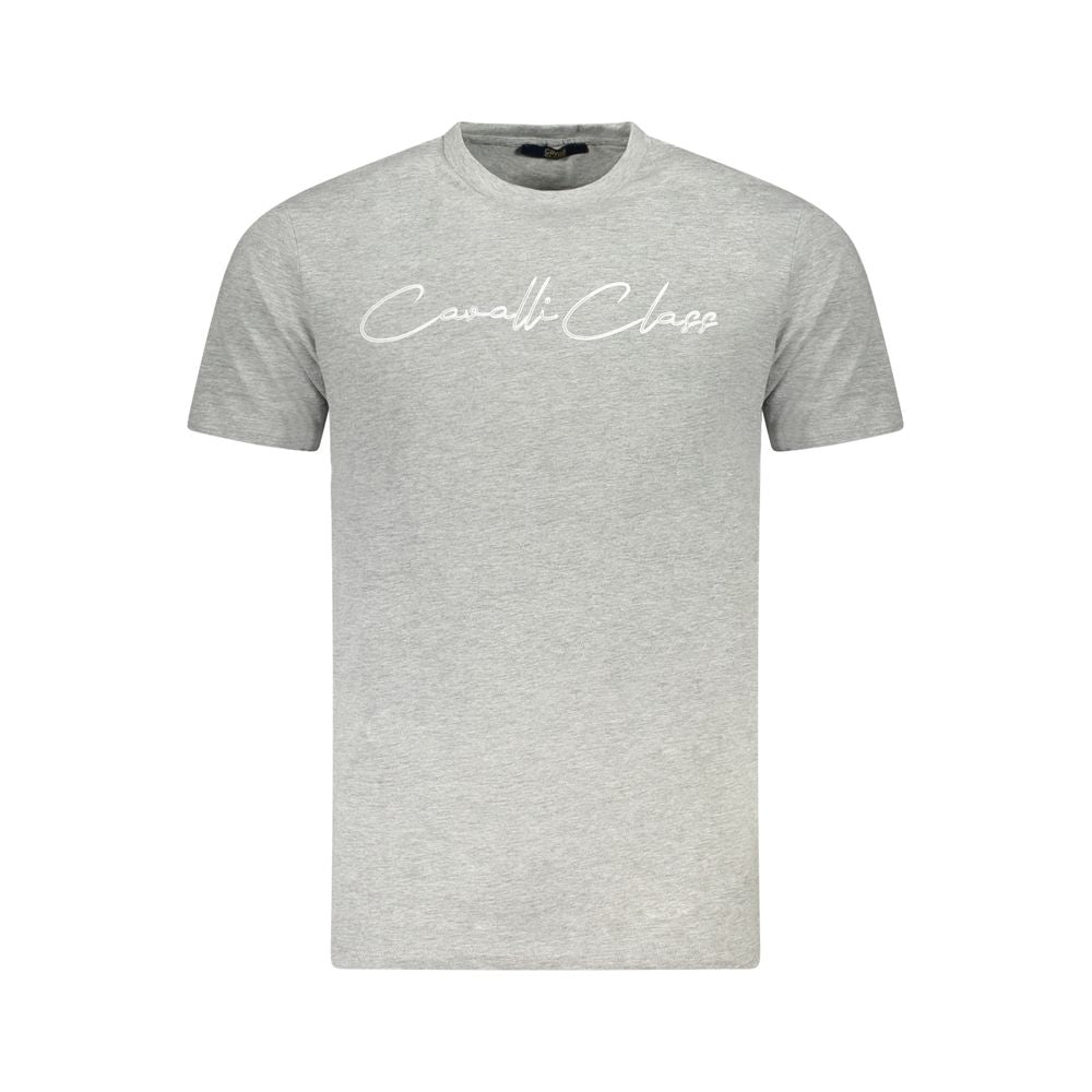 Cavalli Class Gray Cotton T-Shirt