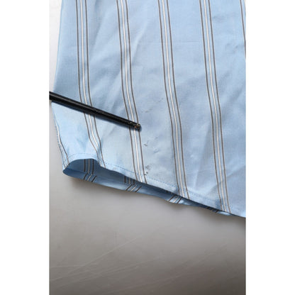 Dolce & Gabbana Blue Striped MARTINI Long Sleeves Dress Shirt