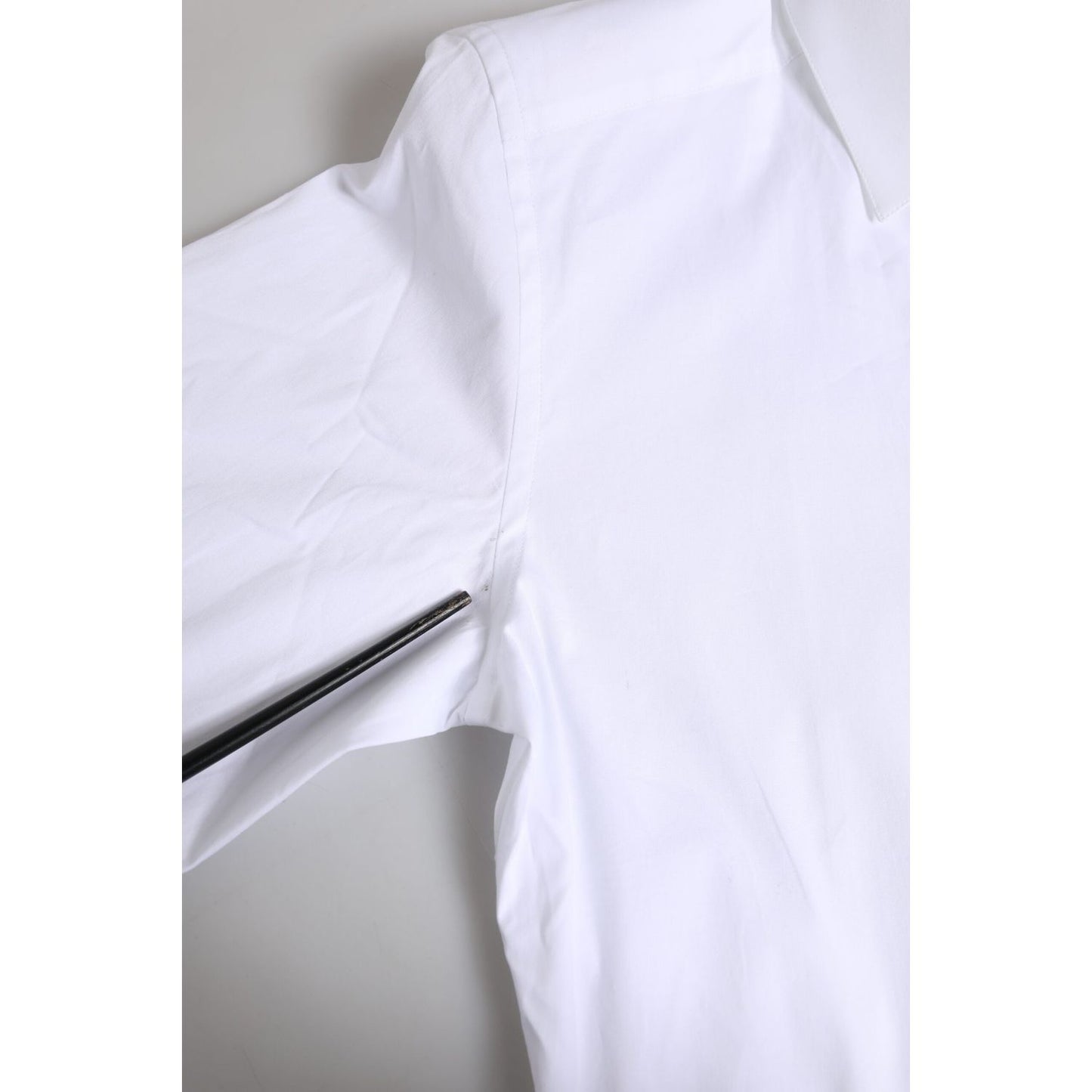 Dolce & Gabbana White Cotton GOLD Long Sleeves Dress Shirt