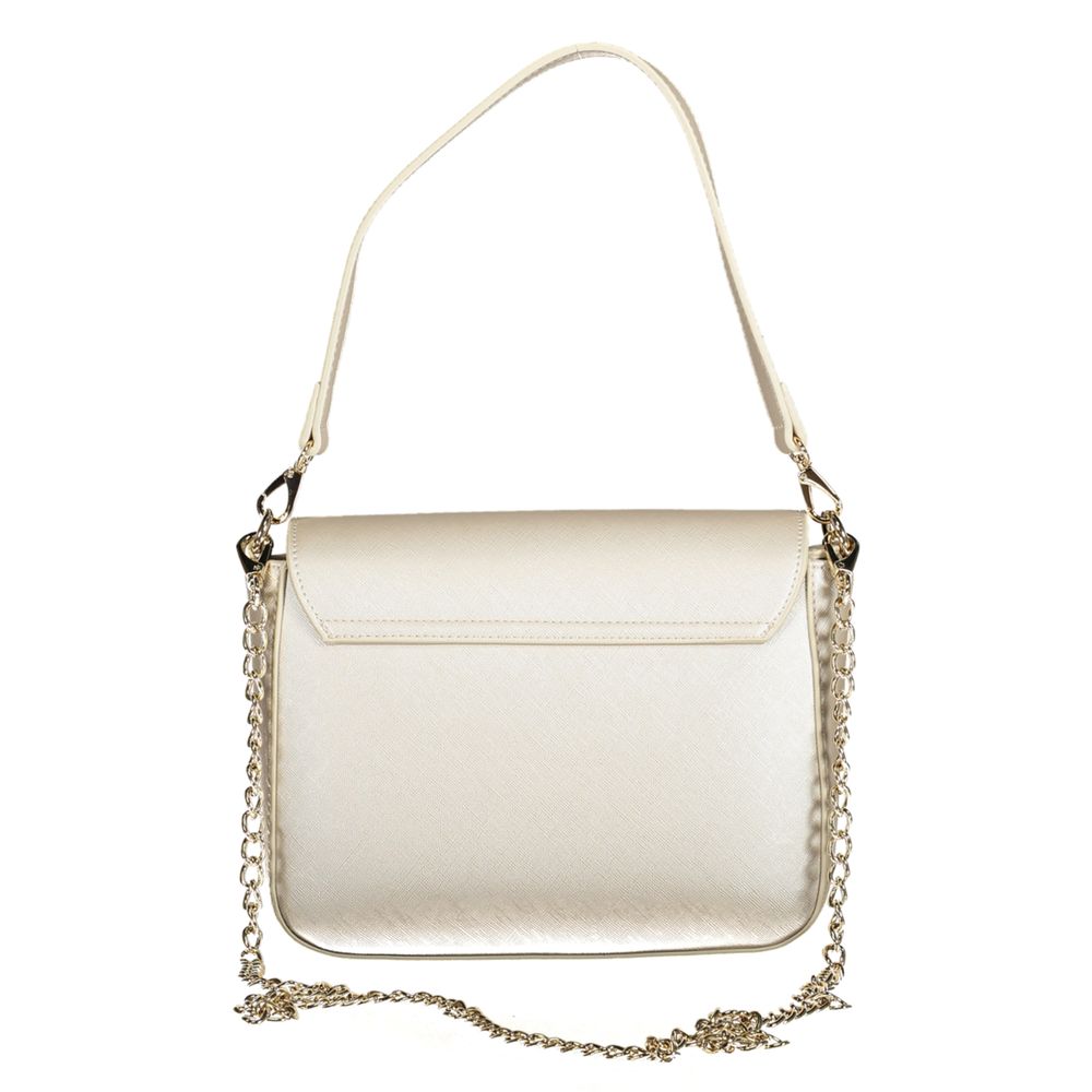 Mario Valentino Gray Polyethylene Handbag with removable strap and magnetic closure.