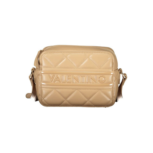 Mario Valentino Beige Polyethylene Women Handbag with adjustable strap and iconic logo