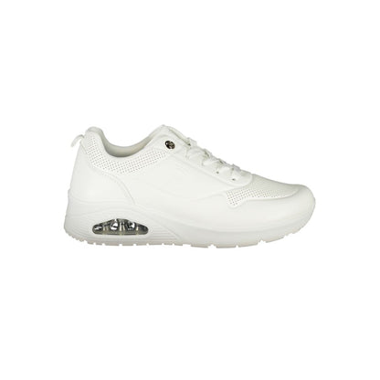 Laura Biagiotti White Polyester Women Sneaker with contrasting details and logo, featuring a sleek design and removable footbed.