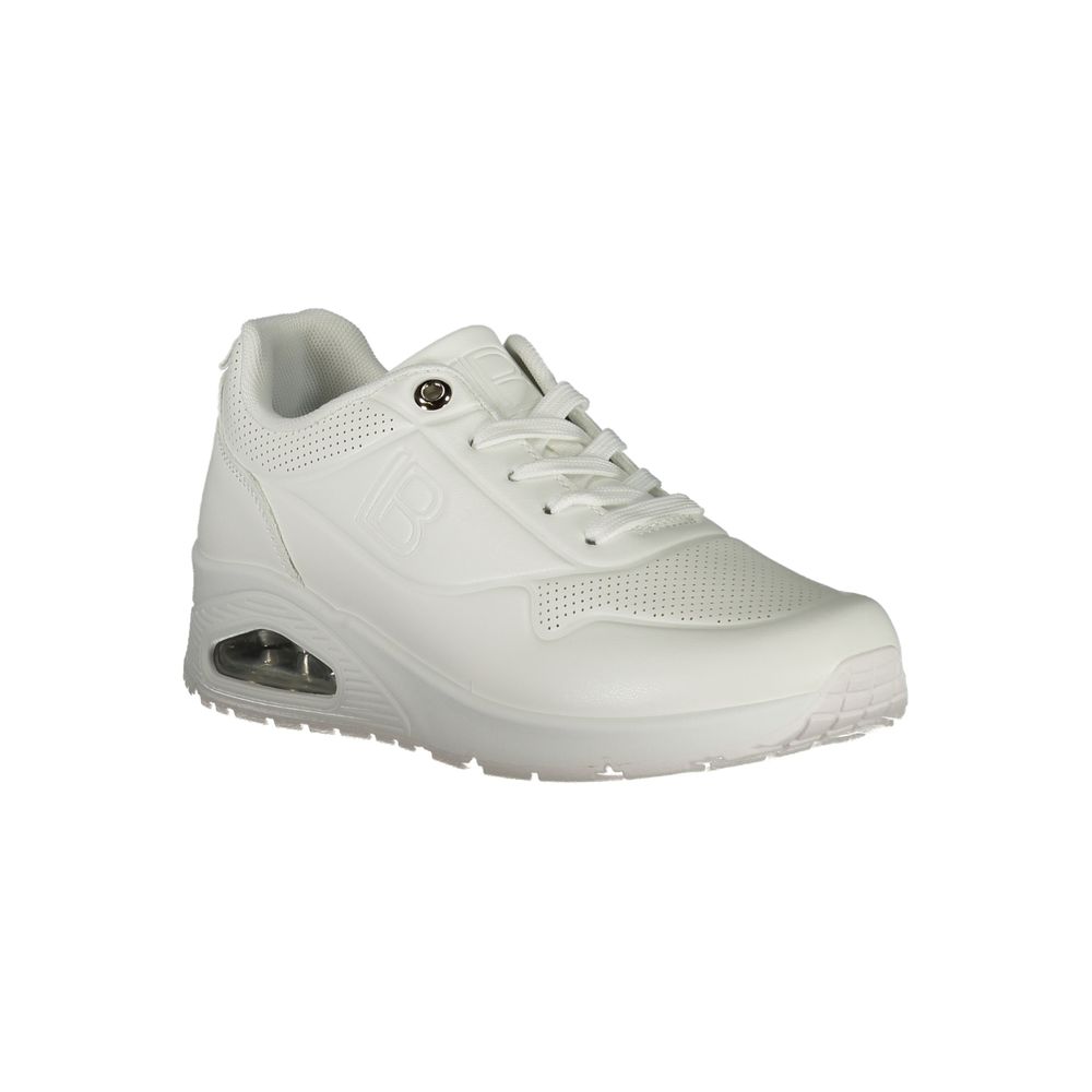 Laura Biagiotti White Polyester Women Sneaker with contrasting details and logo