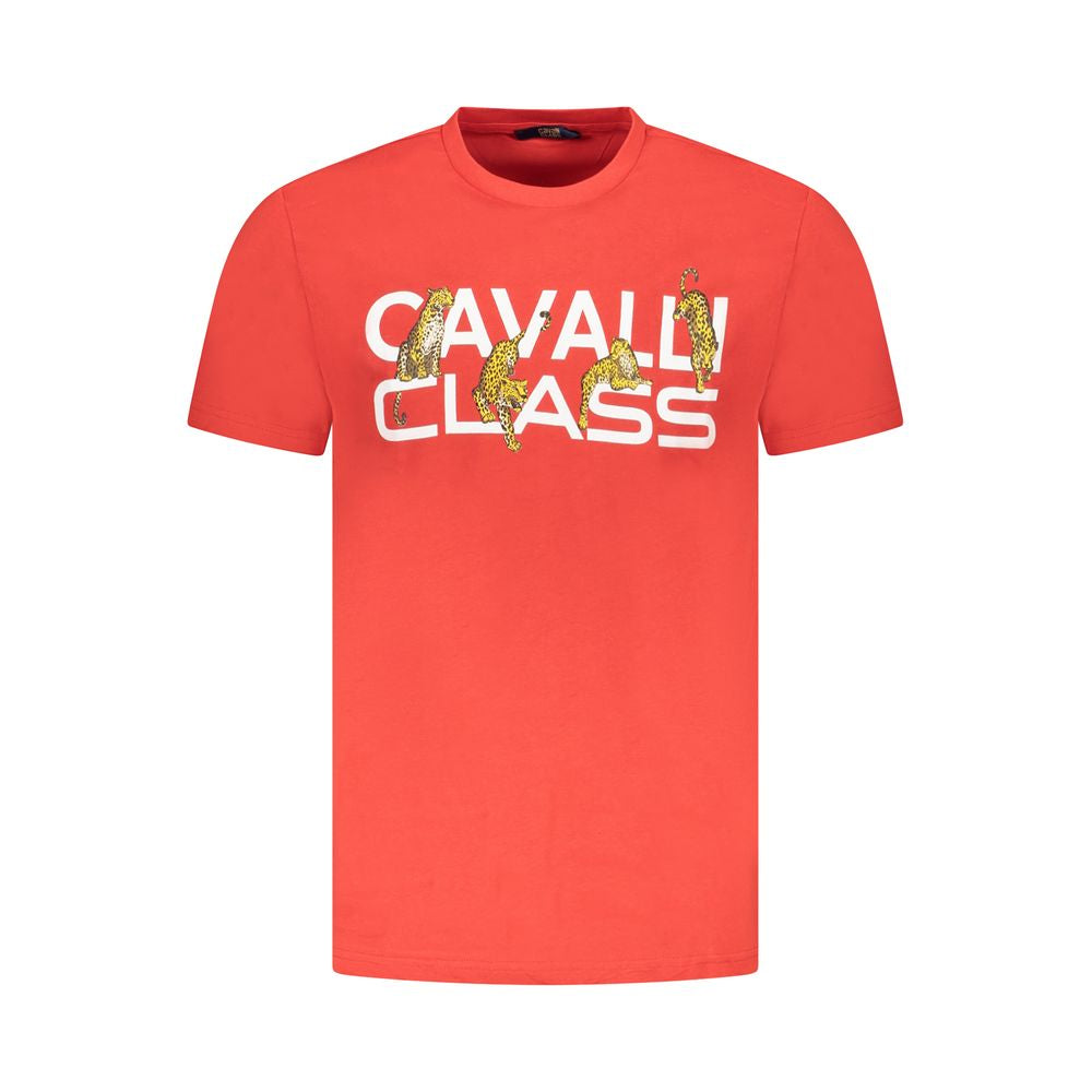 Cavalli Class Red Cotton T-Shirt