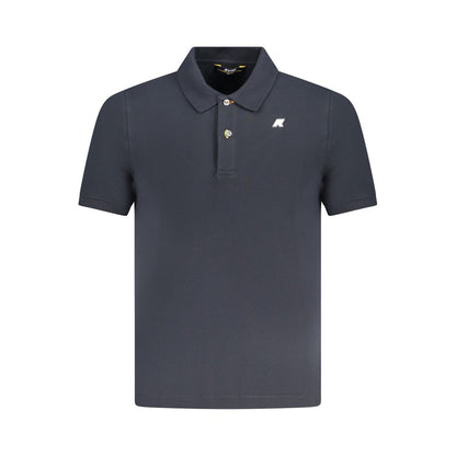 K-WAY Blue Cotton Polo Shirt featuring short sleeves, 2 buttons, and logo application.