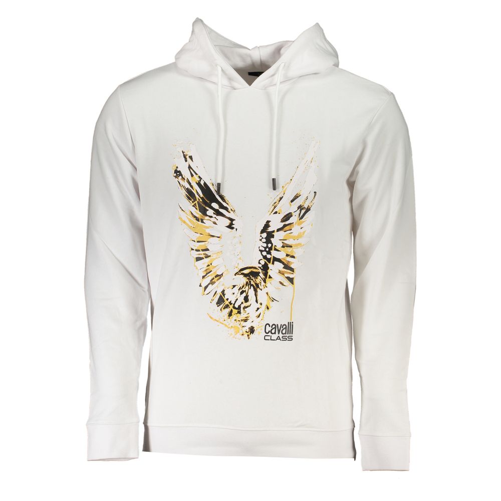 Cavalli Class White Cotton Sweatshirt