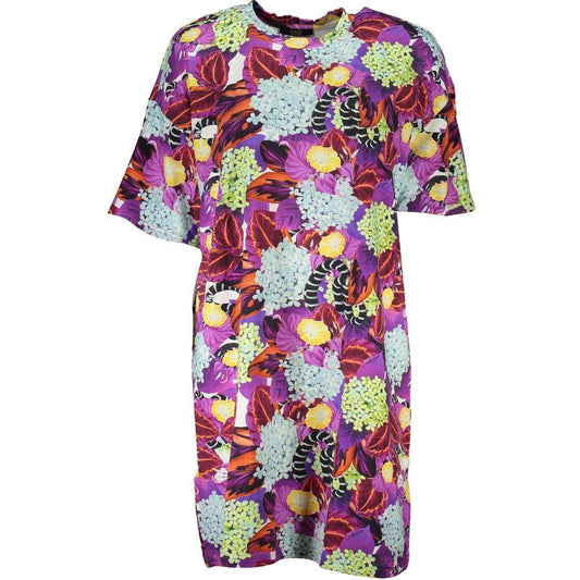 Cavalli Class Purple Cotton Dress CA-26823-XS