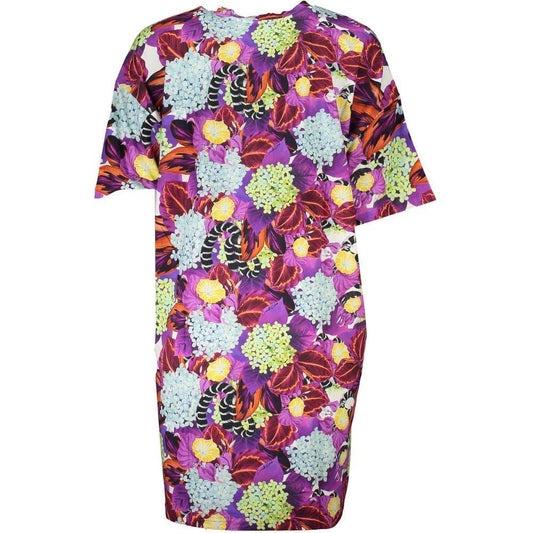 Cavalli Class Purple Cotton Dress CA-26823-XS
